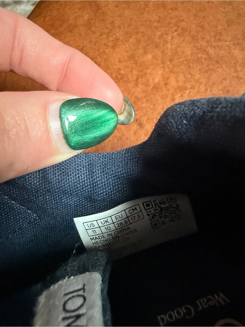 TOMS Kids Navy Canvas Velcro Sneakers size 12